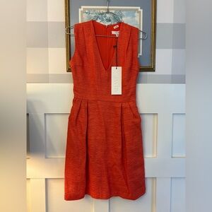 Adam Lippes Orange Linen Dress Size 4